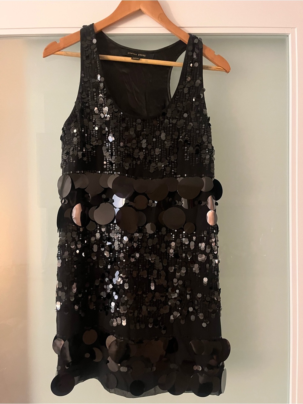 Black Sequin Tank Dress, good for concert, costume party, or flapper - Picture 5 of 5